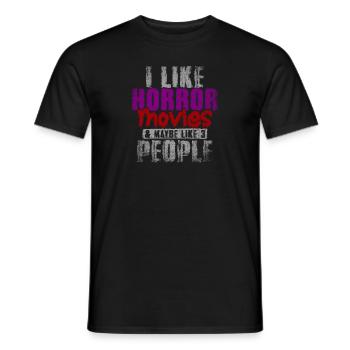 J’aime les films d’horreur et peut-être comme 3 personnes - T-shirt homme - noir - Devant - AI Model Male 178 light (178cm)