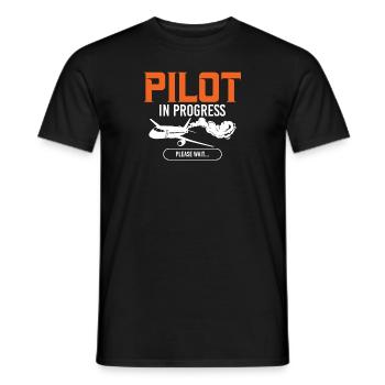 Pilot In Progress Please Wait Loading Plane - Männer T-Shirt - Schwarz - Vorne - AI Model Male 178 light (178cm)