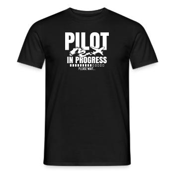 Pilot In Progress Please Wait Loading Plane - Männer T-Shirt - Schwarz - Vorne - AI Model Male 178 light (178cm)