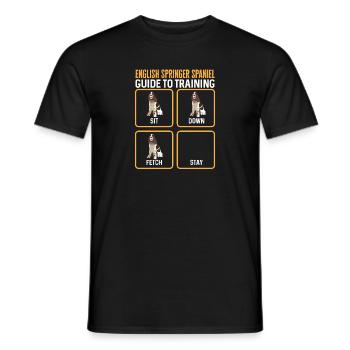 English Springer Spaniel Dog - Men's T-Shirt - black - Front - AI Model Male 178 light (178cm)