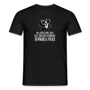 English Springer Spaniel Dog - Men's T-Shirt - black - Front - AI Model Male 178 light (178cm)