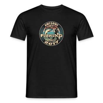 Génial depuis 2017. Angel, l’anniversaire du pêcheur - T-shirt homme - noir - Devant - AI Model Male 178 light (178cm)