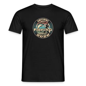 Awesome since 2020. Angel, Angler Geburtstag - Männer T-Shirt - Schwarz - Vorne - AI Model Male 178 light (178cm)