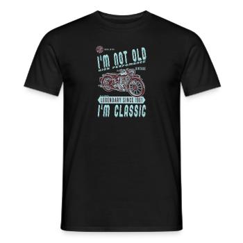 Je ne suis pas vieux, je suis classique. Anniversaire motard 1961 - T-shirt homme - noir - Devant - AI Model Male 178 light (178cm)