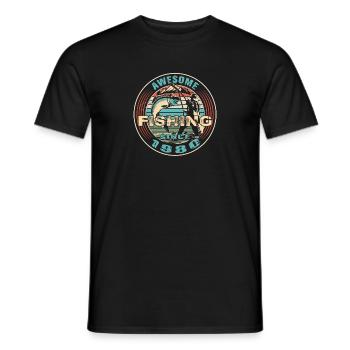 Awesome since 1980. Angel, Angler Geburtstag - Männer T-Shirt - Schwarz - Vorne - AI Model Male 178 light (178cm)