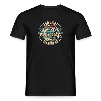 Awesome since 1980. Angel, Angler Geburtstag - Männer T-Shirt - Schwarz - Vorne - AI Model Male 178 light (178cm)