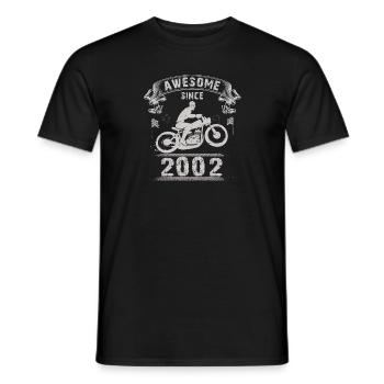 Awesome since 2002, Biker 21. Geburtstag - Männer T-Shirt - Schwarz - Vorne - AI Model Male 178 light (178cm)