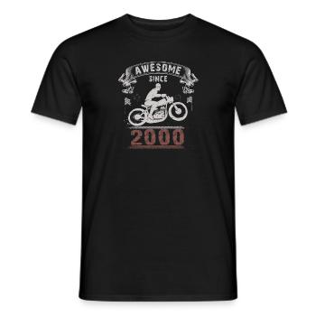 Awesome since 2000, Biker 23. Geburtstag - Männer T-Shirt - Schwarz - Vorne - AI Model Male 178 light (178cm)