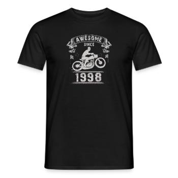 Awesome since 1998, Biker 25. Geburtstag - Männer T-Shirt - Schwarz - Vorne - AI Model Male 178 light (178cm)