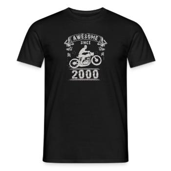 Awesome since 2000, Biker 23. Geburtstag - Männer T-Shirt - Schwarz - Vorne - AI Model Male 178 light (178cm)