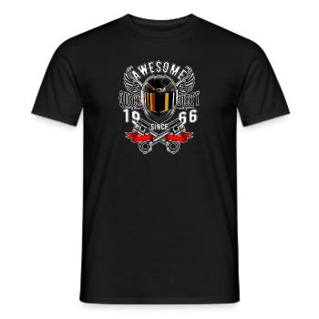 Awesome since 1966, Biker Geburtstag - Männer T-Shirt - Schwarz - Vorne - AI Model Male 178 light (178cm)