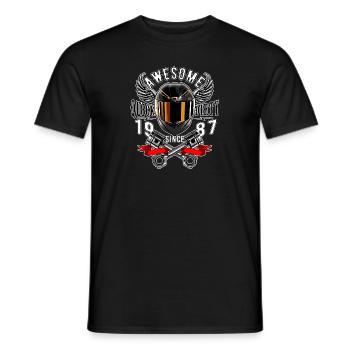Awesome since 1987, Biker Geburtstag - Männer T-Shirt - Schwarz - Vorne - AI Model Male 178 light (178cm)