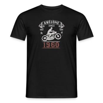 Awesome since 1960, Biker 63. Geburtstag - Männer T-Shirt - Schwarz - Vorne - AI Model Male 178 light (178cm)