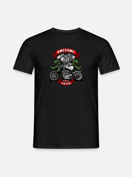Awesome since 1976, biker's birthday - Men's T-Shirt - black