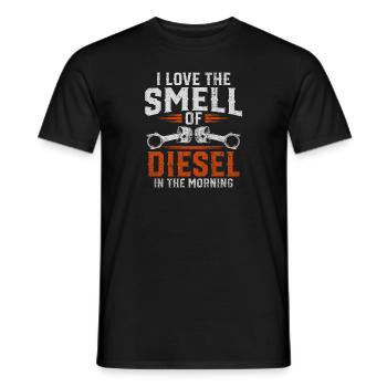 J’adore l’odeur du diesel dans le mécanicien du matin - T-shirt homme - noir - Devant - AI Model Male 178 light (178cm)