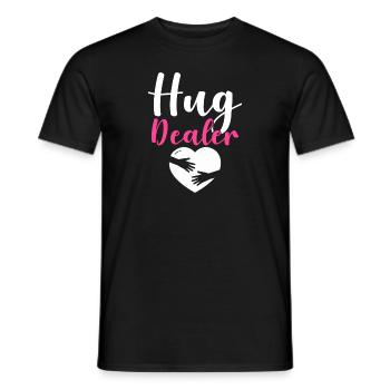 Hug Dealer Embrace Friendship Love Affection - Men's T-Shirt - black - Front - AI Model Male 178 light (178cm)