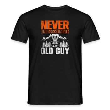 Never Underestimate An Old Guy Disc Golf Course - Men's T-Shirt - black - Front - AI Model Male 178 light (178cm)