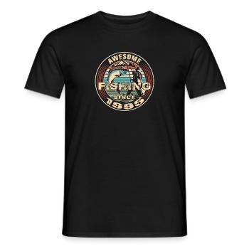 Awesome since 1995. Angel, Angler's Birthday - Men's T-Shirt - black - Front - AI Model Male 178 light (178cm)
