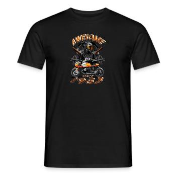 Génial depuis 1963, anniversaire du motard - T-shirt homme - noir - Devant - AI Model Male 178 light (178cm)