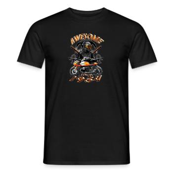 Awesome since 1964, biker's birthday - Men's T-Shirt - black - Front - AI Model Male 178 light (178cm)