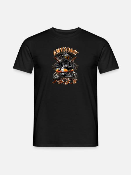 Awesome since 1962, biker's birthday - Men's T-Shirt - black