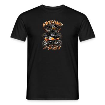 Awesome since 1961, Biker Geburtstag - Männer T-Shirt - Schwarz - Vorne - AI Model Male 178 light (178cm)