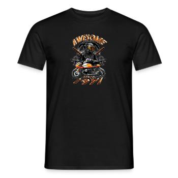 Génial depuis 1971, anniversaire du motard - T-shirt homme - noir - Devant - AI Model Male 178 light (178cm)