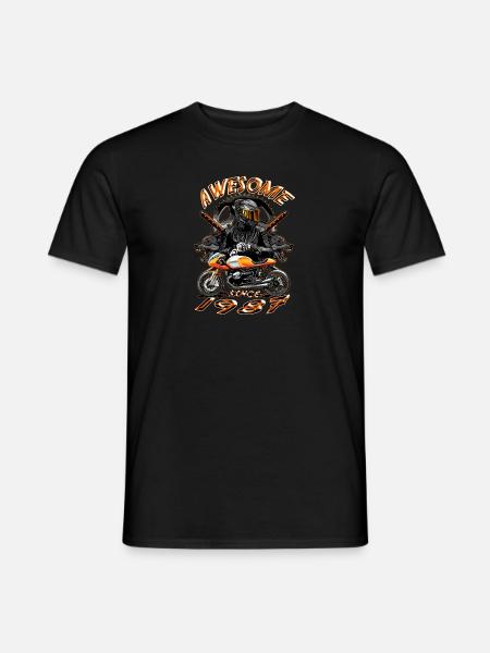 Awesome since 1987, biker's birthday - Men's T-Shirt - black