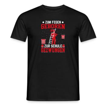 Zum Fegen geboren zur Schule gezwungen - Männer T-Shirt - Schwarz - Vorne - AI Model Male 178 light (178cm)