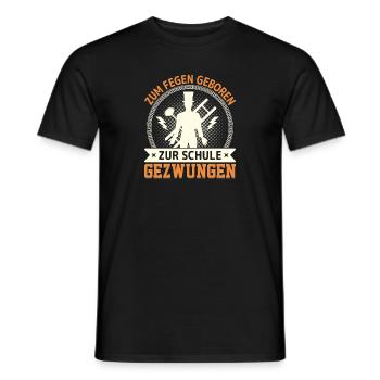 Zum Fegen geboren zur Schule gezwungen - Männer T-Shirt - Schwarz - Vorne - AI Model Male 178 light (178cm)