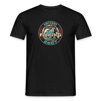 Génial depuis 2007. Angel, l’anniversaire du pêcheur - T-shirt homme - noir - Devant - AI Model Male 178 light (178cm)