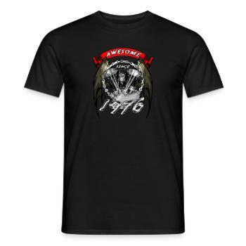 Awesome since 1976, Biker Geburtstag - Männer T-Shirt - Schwarz - Vorne - AI Model Male 178 light (178cm)