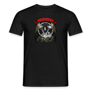 Génial depuis 1963, anniversaire du motard - T-shirt homme - noir - Devant - AI Model Male 178 light (178cm)