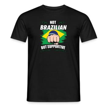 Not Brazilian But Supportive Travel Tourist - Männer T-Shirt - Schwarz - Vorne - AI Model Male 178 light (178cm)