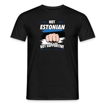 Pas estonien mais un touriste de voyage de soutien - T-shirt homme - noir - Devant - AI Model Male 178 light (178cm)