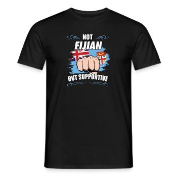 Pas fidjien mais un touriste de voyage de soutien Fidjien - T-shirt homme - noir - Devant - AI Model Male 178 light (178cm)