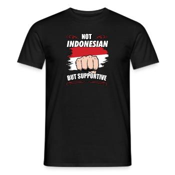 Not Indonesian But Supportive Travel Tourist - Men's T-Shirt - black - Front - AI Model Male 178 light (178cm)