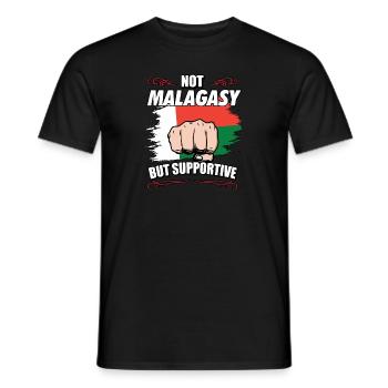 Pas malgache mais touristique de soutien - T-shirt homme - noir - Devant - AI Model Male 178 light (178cm)