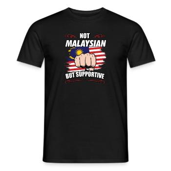Not Malaysian But Supportive Travel Tourist - Men's T-Shirt - black - Front - AI Model Male 178 light (178cm)