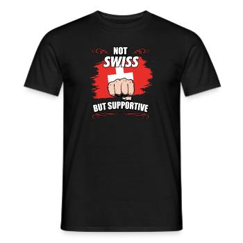 Pas suisse mais favorable au tourisme suisse - T-shirt homme - noir - Devant - AI Model Male 178 light (178cm)