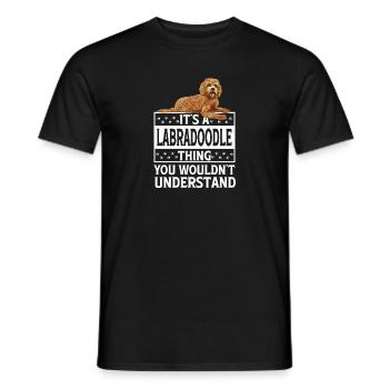 Labradoodle Dog - Men's T-Shirt - black - Front - AI Model Male 178 light (178cm)