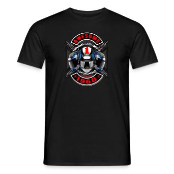 Génial depuis 1960, anniversaire du motard - T-shirt homme - noir - Devant - AI Model Male 178 light (178cm)