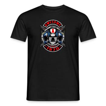Génial depuis 1970, anniversaire du motard - T-shirt homme - noir - Devant - AI Model Male 178 light (178cm)