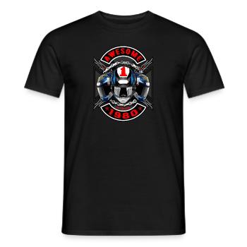 Awesome since 1980, Biker Geburtstag - Männer T-Shirt - Schwarz - Vorne - AI Model Male 178 light (178cm)
