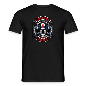 Awesome since 1997, Biker's Birthday - Men's T-Shirt - black - Front - AI Model Male 178 light (178cm)