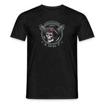 Awesome since 1967, Biker's Birthday - Men's T-Shirt - black - Front - AI Model Male 178 light (178cm)
