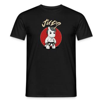Judo Unicorn - Judoka Judoist Japanische - Männer T-Shirt - Schwarz - Vorne - AI Model Male 178 light (178cm)
