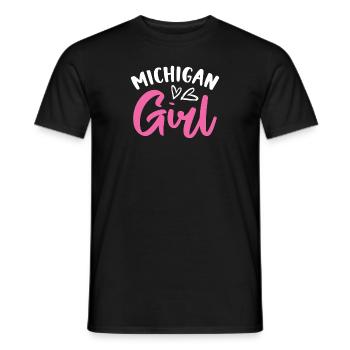 Michigan Girl City State American Town Country - Men's T-Shirt - black - Front - AI Model Male 178 light (178cm)
