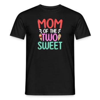 Mom Of The Two Sweet Proud Mother Mama - Men's T-Shirt - black - Front - AI Model Male 178 light (178cm)