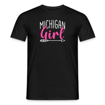 Michigan Girl City State American Town Country - Men's T-Shirt - black - Front - AI Model Male 178 light (178cm)